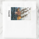 Octopus Sink Ship Bookplate Sticker (Tas)