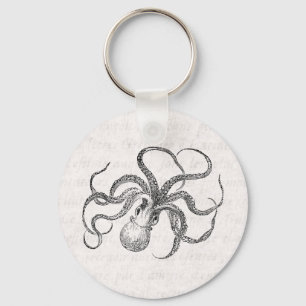 octopus-Sjabloon met Antiek tekst Sleutelhanger