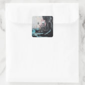 Octopus Skull Tarot Oracle Kaarten Witchy AI Art Vierkante Sticker (Tas)