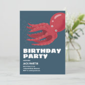 Octopus Sous-Mer Thème Anniversaire Invitation (Debout devant)