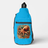 Octopus speelt drums in de oceaan sling bag (Voorkant)