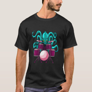 Octopus Spelen Drums Drummer Kit Voor Drummers T-shirt