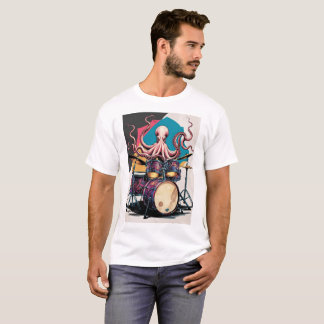 Octopus spelen drums T-shirt
