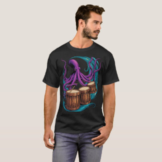 Octopus spelen drums T-shirt