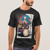 Octopus spelen drums T-shirt (Voorkant)