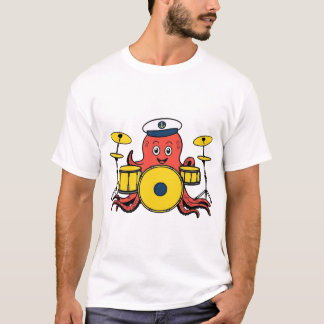 Octopus spelen drums T-shirt