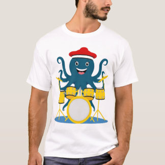 Octopus spelen drums T-shirt