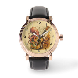 Octopus spelen gitaar  muziek kunst horloge