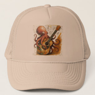 Octopus spelen gitaar muziek kunst trucker pet