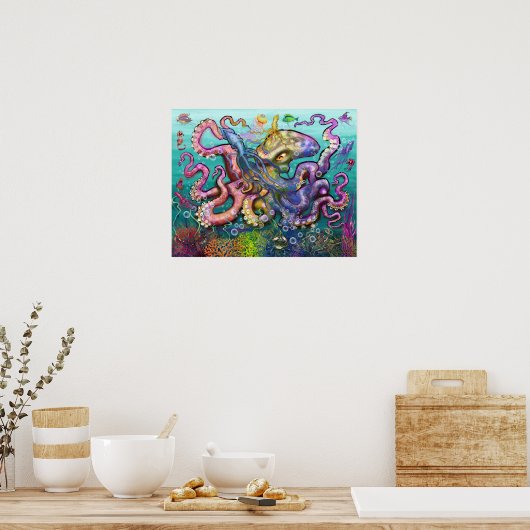 Octopus Squid Poster (Keuken)