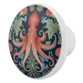 Octopus Squid William Morris stijl Zee Ocean Life Keramische Knop (Rechts)