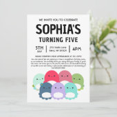 Octopus Squishmallow Verjaardagsfeestje Kaart (Staand voorkant)