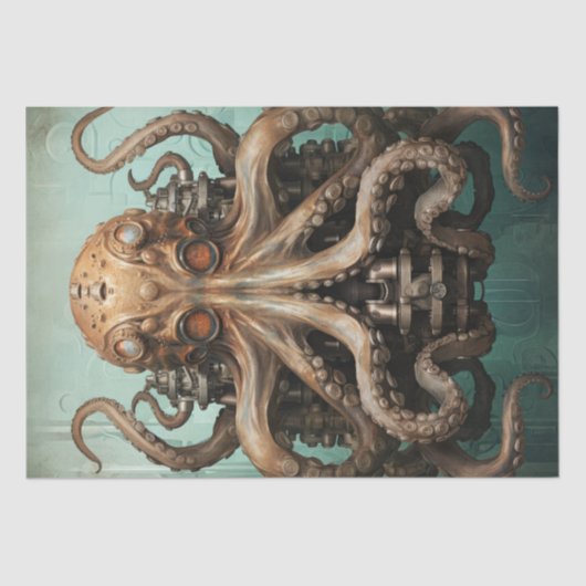 Octopus Steampunk Marine Life Aquatic Tissuepapier (Voorkant)