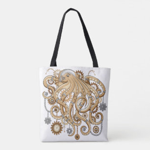 Octopus Steampunk Retro Mechanische Fantasie Draagtas