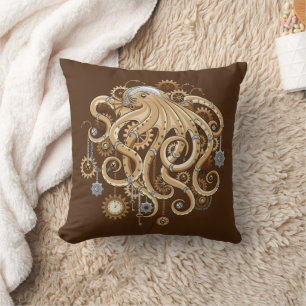 Octopus Steampunk Retro Mechanische Fantasie Kussen