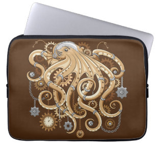 Octopus Steampunk Retro Mechanische Fantasie Laptop Sleeve