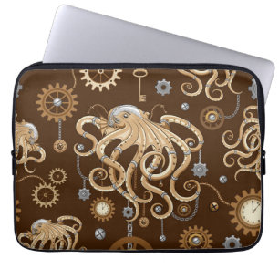 Octopus Steampunk Retro Mechanische Fantasie Laptop Sleeve