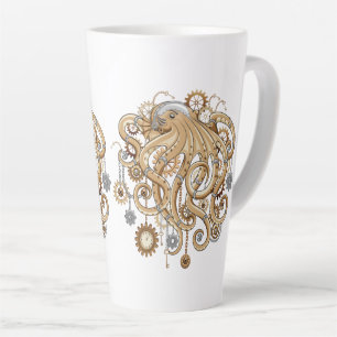 Octopus Steampunk Retro Mechanische Fantasie Latte Mok