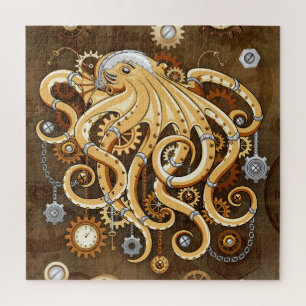 Octopus Steampunk Retro Mechanische Fantasie Legpuzzel