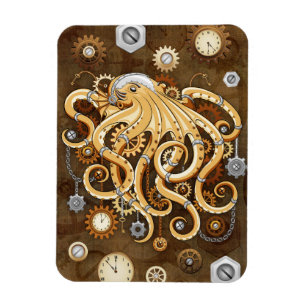 Octopus Steampunk Retro Mechanische Fantasie Magneet