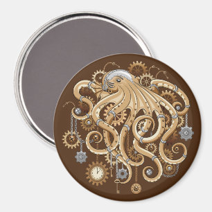 Octopus Steampunk Retro Mechanische Fantasie Magneet