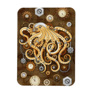 Octopus Steampunk Retro Mechanische Fantasie Magneet