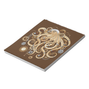 Octopus Steampunk Retro Mechanische Fantasie Notitieblok