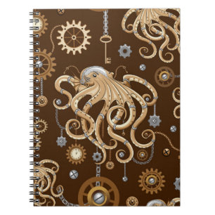 Octopus Steampunk Retro Mechanische Fantasie Notitieboek