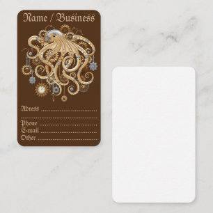 Octopus Steampunk Retro Mechanische Fantasie Visitekaartje