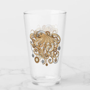 Octopus Steampunk Surreal Retro Stijl Machine   Glas