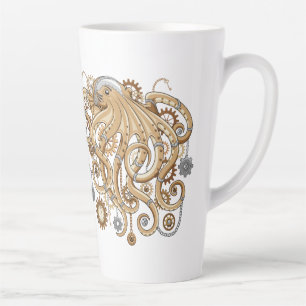 Octopus Steampunk Surreal Retro Stijl Machine Latte Mok