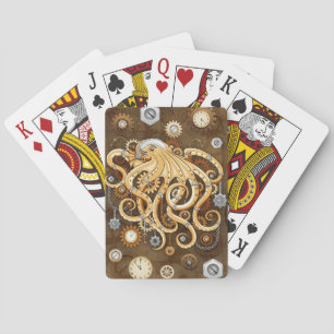 Octopus Steampunk Surreal Retro Stijl Machine Pokerkaarten