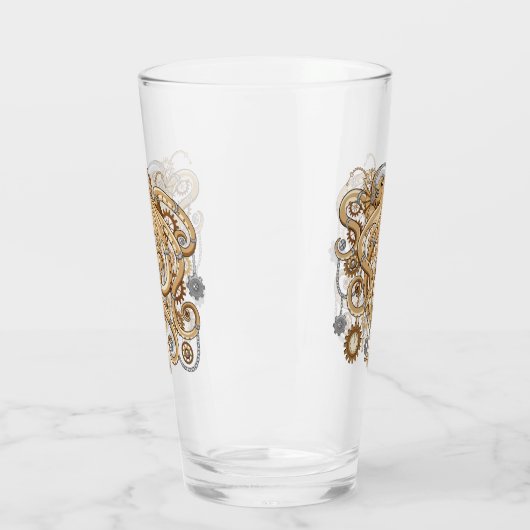 Octopus Steampunk Surreal Retrostijlmachine Glas (Links)