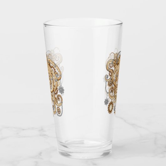 Octopus Steampunk Surreal Retrostijlmachine Glas (Rechts)