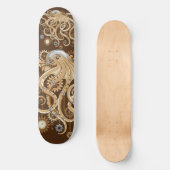 Octopus Steampunk Surreal Retrostijlmachine Skateboard (Voorkant)