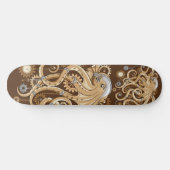 Octopus Steampunk Surreal Retrostijlmachine Skateboard (Horizontaal)
