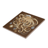 Octopus Steampunk Surreal Retrostijlmachine Tegeltje (Zijkant)