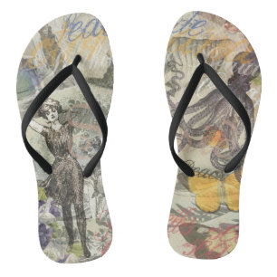 Octopus Strand Antieke Kust Steampunk Teenslippers