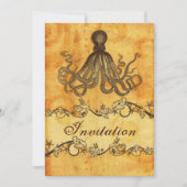  , octopus strandbruiloft uitnodigt kaart (Voorkant)