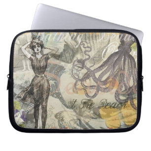 Octopus Strandvakantie Victoriaanse Gotische Pret Laptop Sleeve