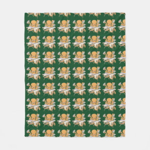 Octopus strijken, overweldigd door klusjes. fleece deken