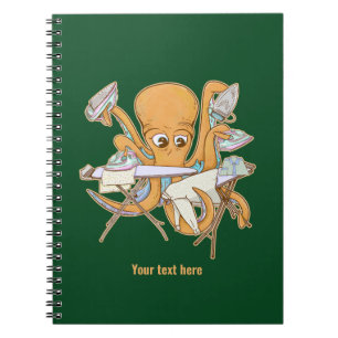 Octopus strijken, overweldigd door klusjes. notitieboek