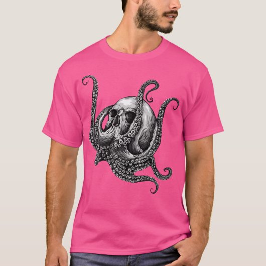Octopus Sugar Skull Graphic T-shirt (Voorkant)