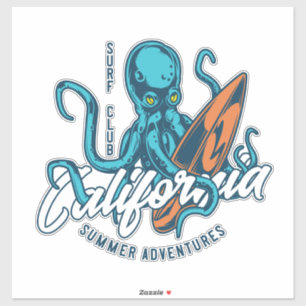 octopus surfen2 sticker