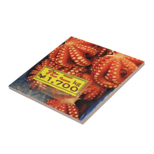 Octopus Tako た Tsukiji Fish Market, Tokyo, Japan Tegeltje