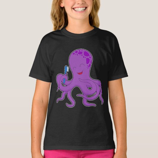 Octopus Tandenborstel T-shirt (Voorkant)