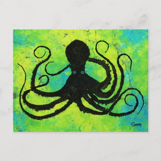 Octopus teint bleu - Carte postale (Devant)