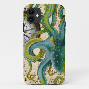 Octopus Tentacles compass Music iPhone 11 Hoesje