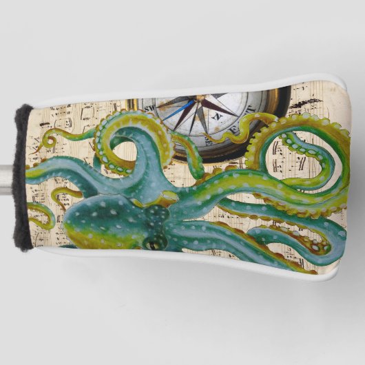 Octopus Tentacles compass Music Golfheadcover (Voorkant)