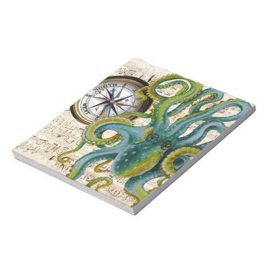 Octopus Tentacles compass Music Notitieblok (Gedraaid)
